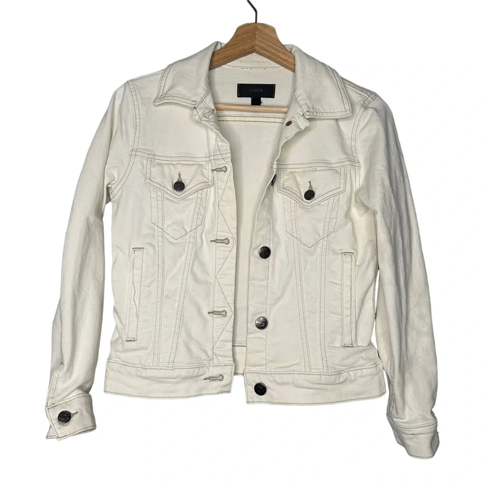 J.Crew Denim Jacket In Ecru Wash - Picture 2 of 9